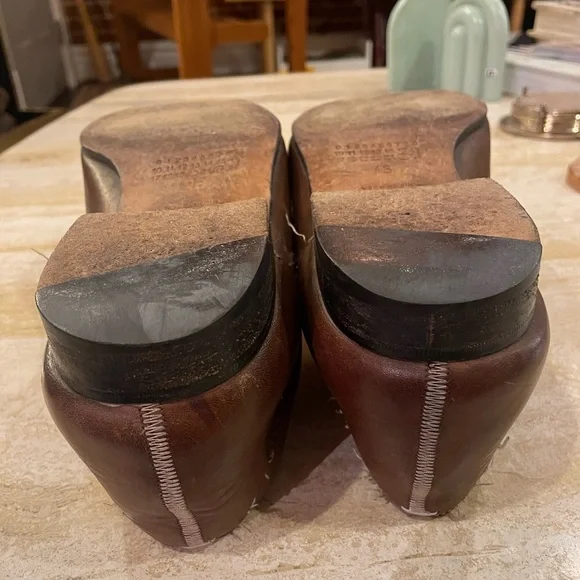 Rare Maison Margiela Distressed Brown Leather Derbies